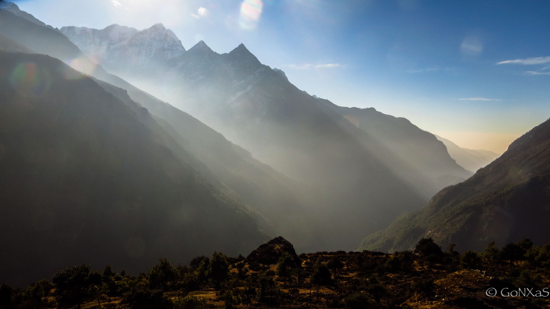 foto del valle sobre Namche